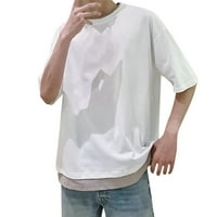 Hwmodou mužjake majice Solid Boja O-izrez dugih rukava Ljetna casual Popularnost plus polusobljena teretana