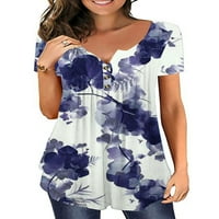 REJLUN Žene Ljeto vrhovi majica s kratkim rukavima majica Majica Labavi tunik Bluza Comfy Dailywer TEE