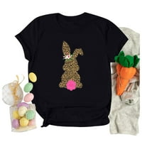 Jeashchat Uskršnje majice za žene zečje jaje gnome print ženski uskrsni dan u pismu s kratkim rukavima