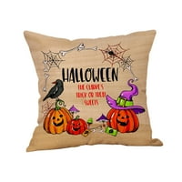 Čišćenje ispod $ Cotonie Halloween Backing Jastuk navlake Hallight Halloween Trick ili tretiraju jastučnicu