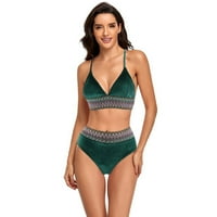 Ženske kupaće kostime Vintage Print Moda Bandeau zavoj Bikini set Push Up Brazilski kupaći kostimi za