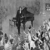 Ignace Jan Paderewski n. Poljski pijanista i kompozitor. Crtanje 1898. godine, Harry Finney. Poster