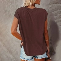 Ljetni vrhovi za žene okrugli vrat Čvrsta boja kratki rukav Basic bluza Tee Casual Comfy Tunic majice