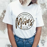 Žene plus vrhovi čišćenje Žene CrewNeck Majčini dnevni kosini za tinejdžerske majice TEES kratki rukavi