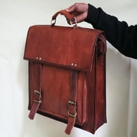 Ručno rađena 18 smeđa koža laptop uredstvena torba za messenger torba s velikim džepom