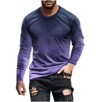 Uorcsa modni pulover casual crew vrat dugih rukava 3D tiskani uzorak muškarci majice ljubičaste boje