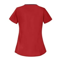 Ženska radna odjeća sa kratkim rukavima s dvostrukim džepovima Top Red XXXXL