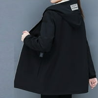 Ženska džepna kaput jakna zimska dugi rukav sa kapuljačom sa kapuljačom s kapuljačom sa čvrstom odjećom