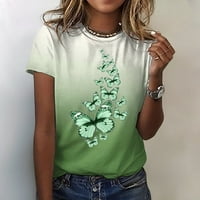 St Patricks TEE majica, čipka V-izrez kratki rukav vrhovi kratkih rukava Shamrock tiskani kratki majica