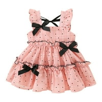 TEAL TODDLER haljina Toddler Girls Bowknot Dot Print ruffles Princess haljina Plesne zabavne haljine