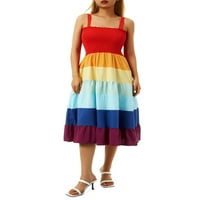 Century majka kćerklasna haljina Ženska djevojka Rainbow prugasti špageta haljina bez rukava bez rukava