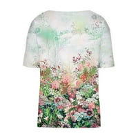 Ljetne vruće košulje za žene Ljeto Ležerne prilike modni cvijet Ispis kratkih rukava LR redularni ovratnik