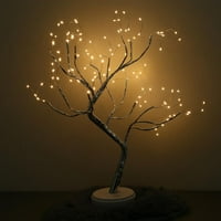 Prettyui LED stolni svjetiljci perle bakrene žice Drvene grane noćni svijetli kućni dekor