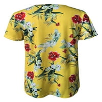 Majica GRIANOOK za žene cvjetni print majica Crew Neck Tee Dame Bohemian Ljetni vrhovi labavi kratki