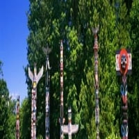 Totem Poljaci u parku, Park Stanley, Vancouver, British Columbia, Kanada Poster Print