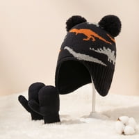 Lacyie djeca za bebe zimske šešire i rukavice set pletene ušiju ušiju tople kapa