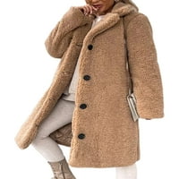Paille Dame Jednoj grudi plišani nadbojni kaput topla zimska jakna s šerpama dugih rukava Fleece Fuzzy