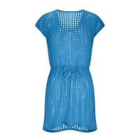 Ljetne haljine Maxi haljine za žene CUTOUT HIGHT CATS-up prozračno nebo plavo l