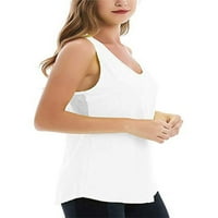 Ženska košulja za vježbanje Ležerni prsluk sa labavim stilom čvrsti boje bez rukava u obliku rukava