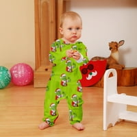 Naughty Božićna porodica Božićni PJS podudarni setovi, pidžame setovi za žene meko-zelene monstrum mišiće