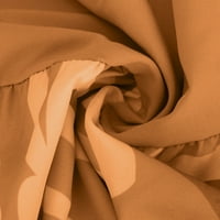 Ženska casual salon haljina ruffles Print V-izrez rukavac Comfy Maxi Haljina na narančastoj veličini