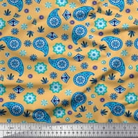 Soimoi Crepe svilena tkanina cvjetna i paisley ispis tkanina od dvorišta široka