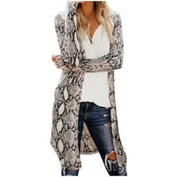 Ženska moda zimski kaputi za kapute na otvorenom ležerne jakne Ispiši labavi dugi rukav kardigan jesenski