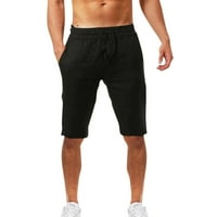 Sayhi i moderne solidne ljetne pamučne i kratke hlače posteljine povremene muške hlače plišane odjeće