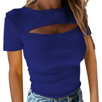 Ljetna labava mekana tanka koša u boji izdubite majice kratkih rukava za žene