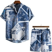 CLlios Havajske košulje za muškarce Clearence, ležerne tipke za isključivanje cvjetno pulover posteljina