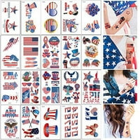 Dan popisa Vodootporne privremene tetovaže za muškarce Četvrti jul Država Favori Usa Dekoracija, američka zastava, zvijezde, orlovi, itd. Lažna tetovaža za priključak za ruke Tettoo naljepnica za tetovaže