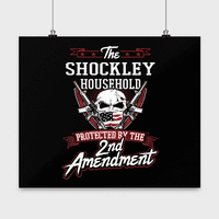 Prezime Shockley Poster - Domaćinstvo zaštićeno 2. drugom Amandmanom - Personalizirani ljubitelji pištolja