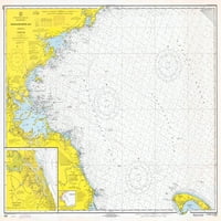 Nautička karta - Massachusetts Bay ca. Poster Print by Noaa Historical Mapa i kolekcija grafikona Noaa