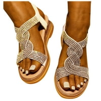 Ženska elastična remena Dijamantna klina peta boemske cipele na plaži Rimljene casual sandale Ženske