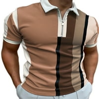 Sanviglor Men Tee Zip UP T majice rever vrat Polo Majica Atletic Pulover Bluza Polo-F 3xl