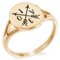 Ljubav od nehrđajućeg čelika arrow Kompas minimalistički ovalni vrhunski prsten izjave