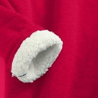 Roliyen Duks za žene dugih rukava Casaul debela runa košulja zimskog baršuna Topla O-izrez Donje rublje