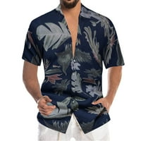 Muška modna majica za slobodno vrijeme morska obala Havajska majica s kratkim rukavima, labava ljetna