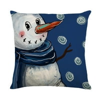 Božićni jastuk plavi bijeli božićni snjegović posteljina od jastuka za ispis kauč na razvlačenje za