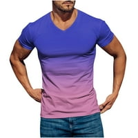 Muški casual 3d tiskanje majice Big i visoke obične grafičke majice Ljeto kratki rukav Trendi V izrez