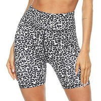 Bikerske kratke hlače za žene sa džepovima Leopard High Struk Plus kratke hlače za ljeto trčanje joga
