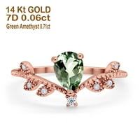 14k zlato 0,06ct polu mount dijamantski vjenčani prsten veličine 10