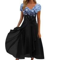 PXiakgy Women Modni trend Leisure Modna šifonska haljina Blue + L