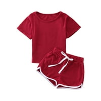 Rovga Baby Girls Kids Toddler Sportske majice Tops + Hraštaci Outfits TrackSit Set Fashion Girls Odjeća