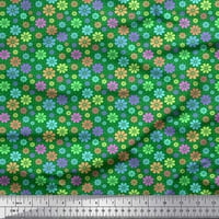 Soimoi Japan Crepe Satin Tkaninski krug i cvjetni umjetnički otisak Šiveno dvorište tkanine široko