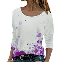Bacc ženski vrhovi ženske pulover s dugim rukavima, pulover za print modne majice na majici Žene dugih