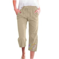 BDFZL Ženske hlače Trendovi čišćenja Žene Ležerne tiskane elastične hlače Ravne široke pantalone za