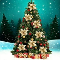 Božić sjajni umjetni poinsettia cvijeće umjetno vjenčanje cvijeće ukrasi Xmas Tree ukrasi sa klipovima