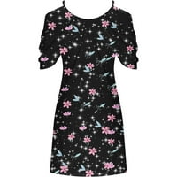 Koaiezne haljine Hlače Žene Ljeto Žene Crew vrat hladne ramene cvjetne tiskane kaiševe Swit haljina