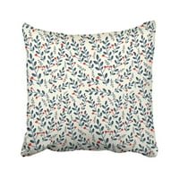 Plavi klasični cvjetni uzorak sa crvenim cvjetovima Pastel ljeto apstraktni opružni jastučni jastuk